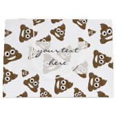 Funny Cute Poop Emoji Pattern Groot Cadeauzakje (Voorkant)