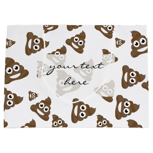 Funny Cute Poop Emoji Pattern Groot Cadeauzakje (Voorkant)