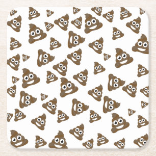 Funny Cute Poop Emoji Pattern Kartonnen Onderzetters