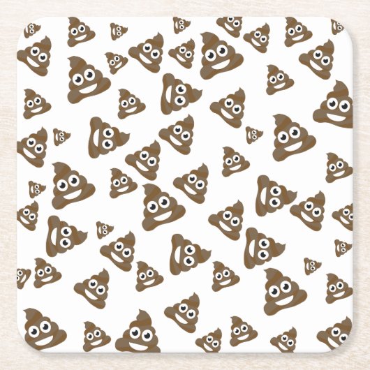 Funny Cute Poop Emoji Pattern Kartonnen Onderzetters (Voorkant)