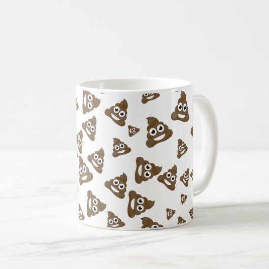 Funny Cute Poop Emoji Pattern Koffiemok (Voorkant rechts)