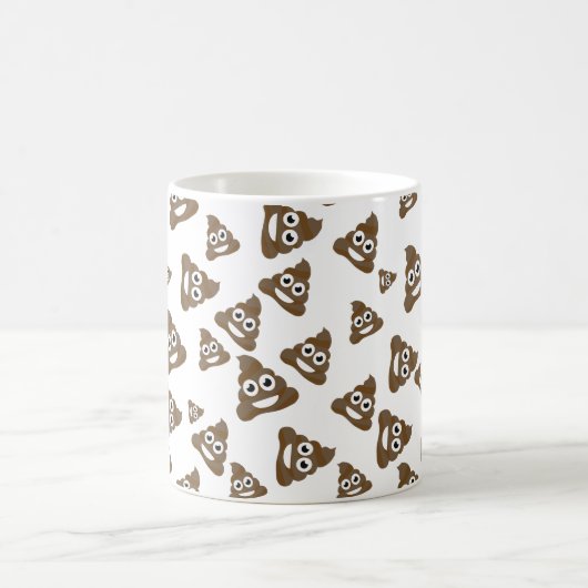 Funny Cute Poop Emoji Pattern Koffiemok (Center)