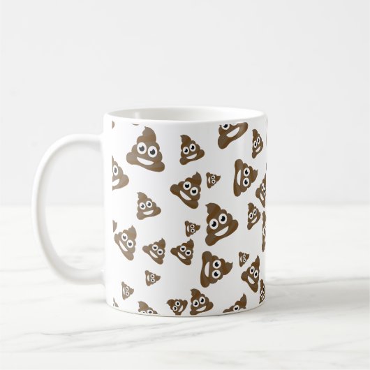 Funny Cute Poop Emoji Pattern Koffiemok (Links)