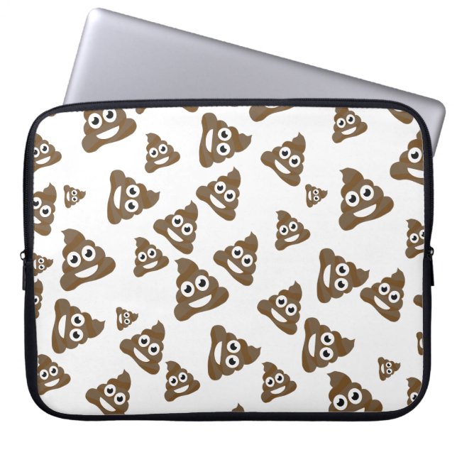 Funny Cute Poop Emoji Pattern Laptop Sleeve (Voorkant)