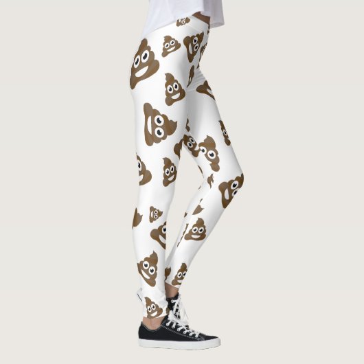 Funny Cute Poop Emoji Pattern Leggings (Rechts)