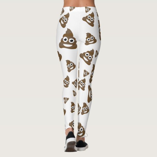 Funny Cute Poop Emoji Pattern Leggings (Achterkant)