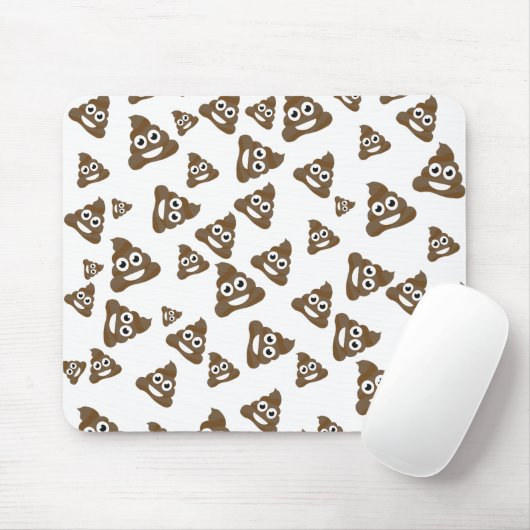 Funny Cute Poop Emoji Pattern Muismat (Met muis)