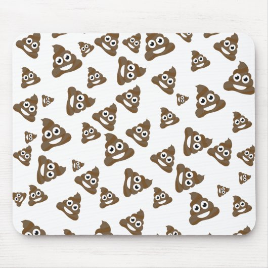 Funny Cute Poop Emoji Pattern Muismat (Voorkant)