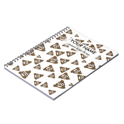 Funny Cute Poop Emoji Pattern Notitieboek (Linkerzijde)