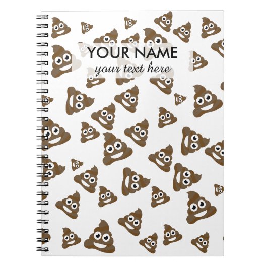 Funny Cute Poop Emoji Pattern Notitieboek (Voorkant)