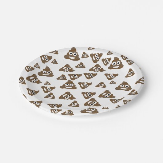 Funny Cute Poop Emoji Pattern Papieren Bordje (Gekanteld)