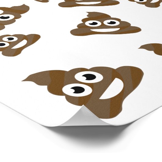 Funny Cute Poop Emoji Pattern Poster (Hoek)