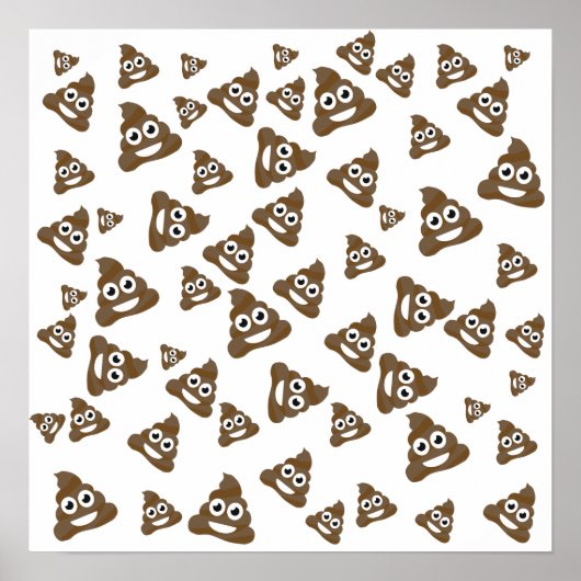 Funny Cute Poop Emoji Pattern Poster (Voorkant)