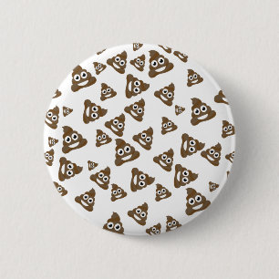 Funny Cute Poop Emoji Pattern Ronde Button 5,7 Cm