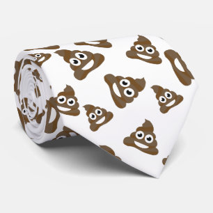 Funny Cute Poop Emoji Pattern Stropdas