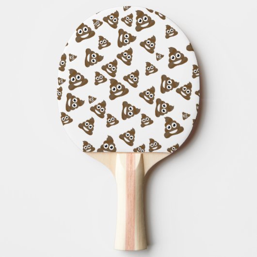 Funny Cute Poop Emoji Pattern Tafeltennisbatje (Voorkant)