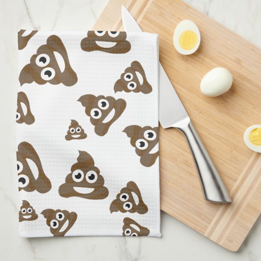 Funny Cute Poop Emoji Pattern Theedoek (Quarter Fold)