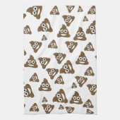 Funny Cute Poop Emoji Pattern Theedoek (Verticaal)