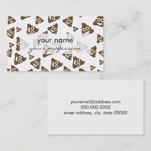 Funny Cute Poop Emoji Pattern Visitekaartje (Voorkant / Achterkant)