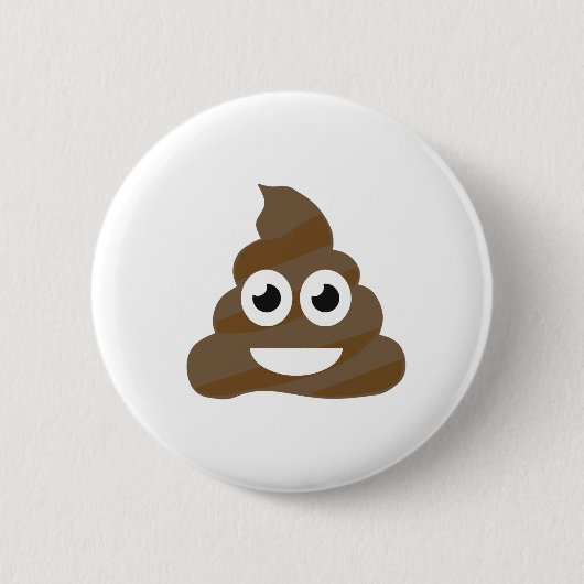 Funny Cute Poop Emoji Ronde Button 5,7 Cm (Voorkant)