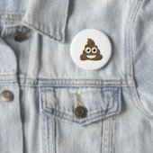 Funny Cute Poop Emoji Ronde Button 5,7 Cm (In situ)