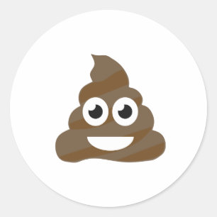Funny Cute Poop Emoji Ronde Sticker