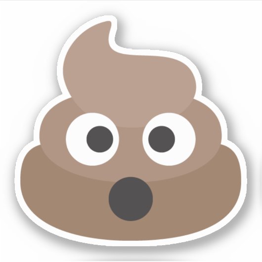 Funny Cute Poop Emoji Sticker (Voorkant)