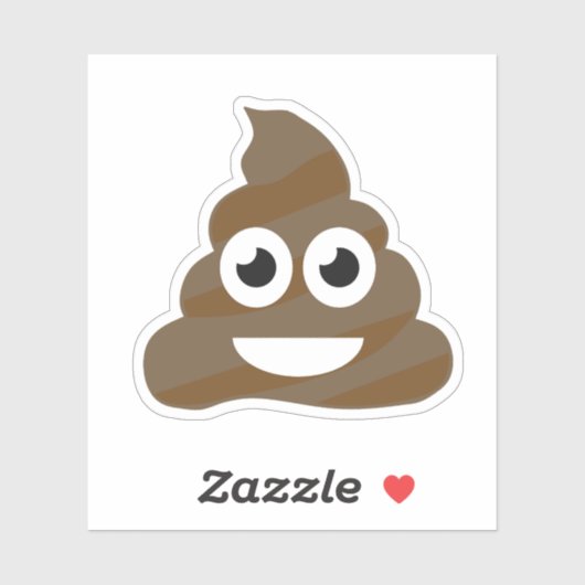 Funny Cute Poop Emoji Sticker (Vel)