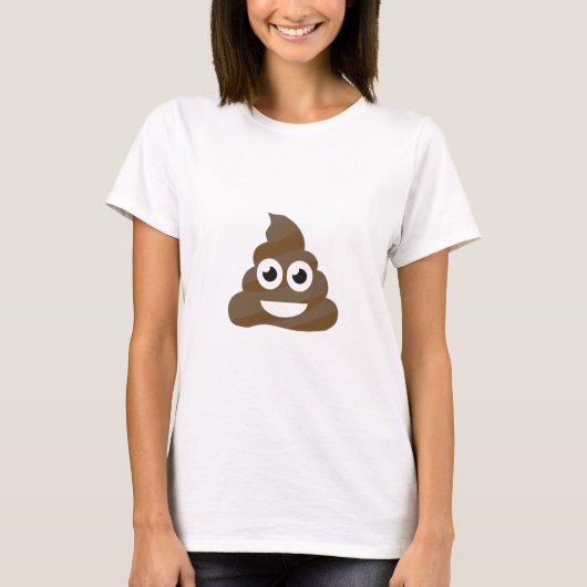 Funny Cute Poop Emoji T-shirt (Voorkant)