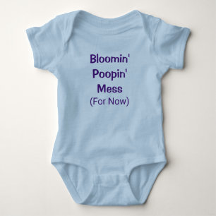 Funny Cute Poopin Mess Poop Humor Baby Romper