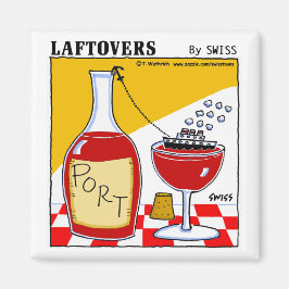 Funny Cute Port Wine Cartoon Tasting Party Favor Magneet