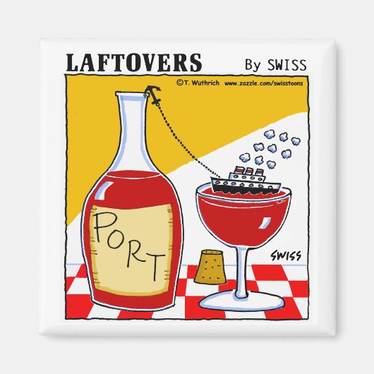 Funny Cute Port Wine Cartoon Tasting Party Favor Magneet (Voorkant)