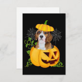 Funny Cute Pumpkin Halloween Beagle Witch Pumpkin RSVP Kaartje (Voorkant / Achterkant)