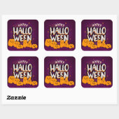 Funny Cute Pumpkins Kids Happy Halloween Vierkante Sticker (Vel)