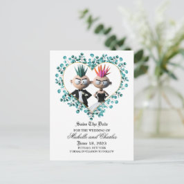 Funny Cute Punk Wedding Briefkaart