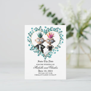 Funny Cute Punk Wedding Briefkaart