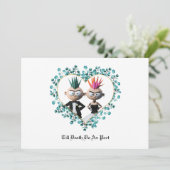 Funny Cute Punk Wedding Kaart (Staand voorkant)