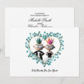 Funny Cute Punk Wedding Kaart (Voorkant / Achterkant)