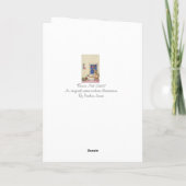 Funny cute puppy and father Christmas sleigh Feestdagen Kaart (Achterkant)