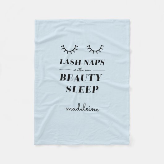 Funny Cute Quote Lash Nap Blanket Baby Blue Fleece Deken (Voorkant)