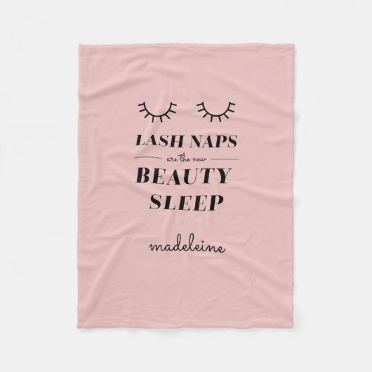 Funny Cute Quote Lash Nap Blanket Baby Roze Fleece Deken (Voorkant)