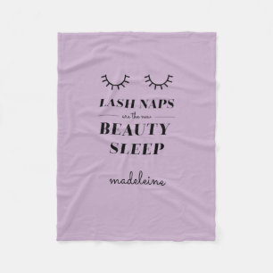 Funny Cute Quote Lash Nap Blanket Lavender Fleece Deken