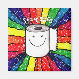 Funny Cute Rainbow Safe Toilet Paper Magneet