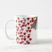 Funny Cute Raining Hearts Love Cat Feline Schattig Koffiemok (Links)