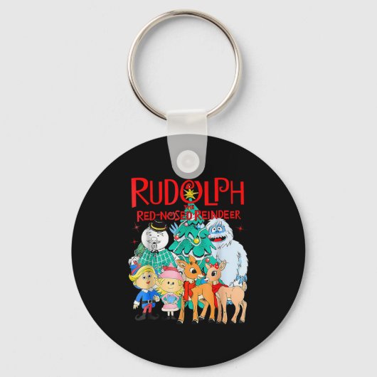 Funny Cute Rudolph The Red Nosed Reindeer Christma Sleutelhanger (Voorkant)