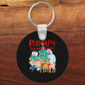 Funny Cute Rudolph The Red Nosed Reindeer Christma Sleutelhanger (Voorkant)