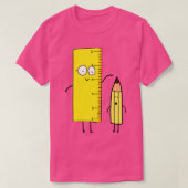 Funny Cute Ruler Measures a Pencil T-shirt (Design voorkant)