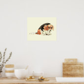 Funny Cute Sad Beagle Dog Waterverf Painting Poster (Keuken)