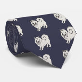 Funny Cute Samoyed Husky Dog Art Stropdas (Opgerold)