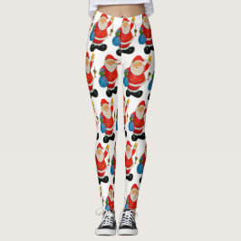 Funny Cute Santa Claus, kerstman Leggings